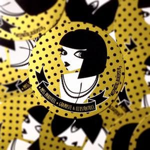Autocollants de profil illustré noir et jaune.