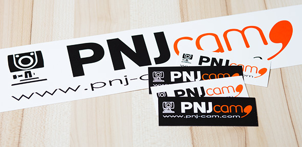 Stickers personnalisés avec logo pour la marque PNJcam