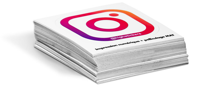 impression numérique autocollant personnalisé avec le logo instagram