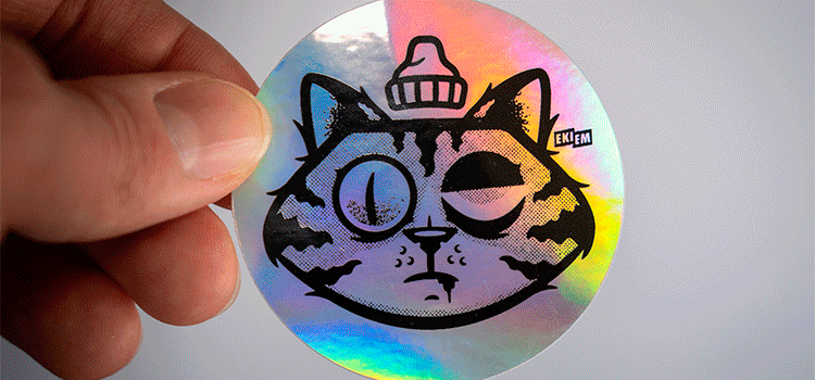 Stickers holographique avec reflet colorés pour Ekiem