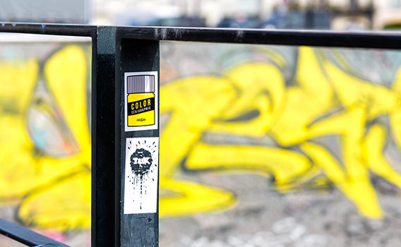 High stickers sérigraphie NOIR et JAUNE